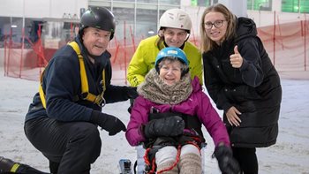 Care home resident goes skiing for first time in three decades
