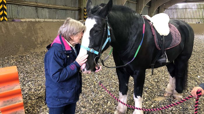 Gill rekindling her love for horse riding thanks to the team at Ferndown Manor
