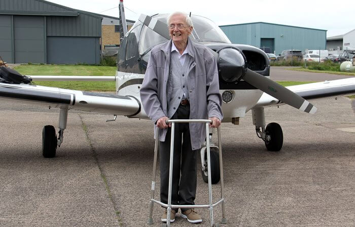 Former RAF pilot John was thrilled to take to the skies once more.