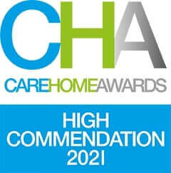 Care Home Awards Highly commended 2021 - Best for Training and Development 