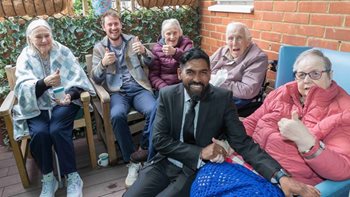 Special guest helps Godalming care home toast milestone 