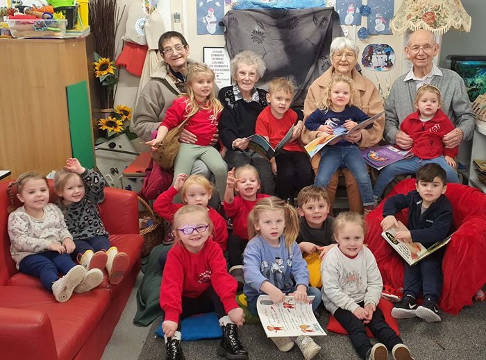 A story that’s plot on Halstead care home residents read bedtime