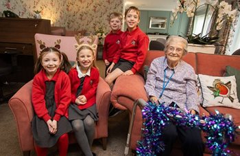Local children celebrate Christmas with Cardiff care ho-ho-home residents