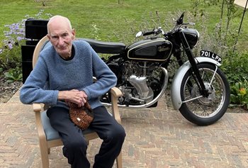 Care home reunites former biker with his restored motorbike