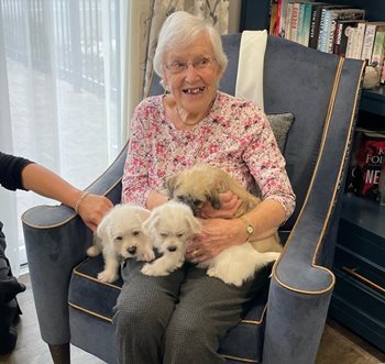 Round of a-paws! Chester care home team organise special visit for resident