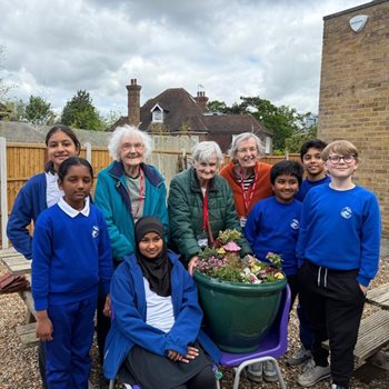 Harrow care home team up with pupils for gardening project 