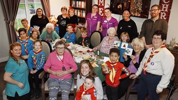 Beavers join Newmarket care home for journey into Christmas past