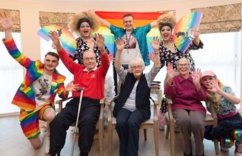 Orpington care home flies the rainbow flag with local drag queens for Pride 