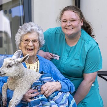 Lambs leap into Stroud care home