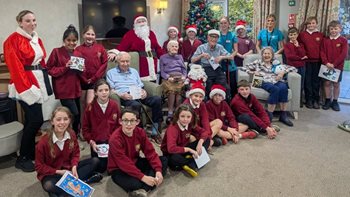 Local school joins Newbury care home for a journey into Christmas past