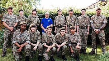 Cadets march into Ware care home for Armed Forces Day celebration