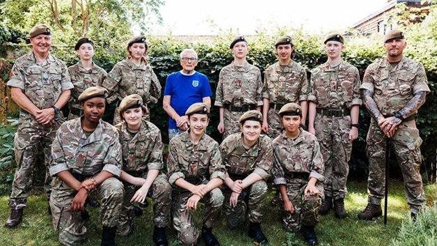Cadets march into Ware care home for Armed Forces Day celebration