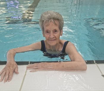 77-year-old care home resident returns to the pool