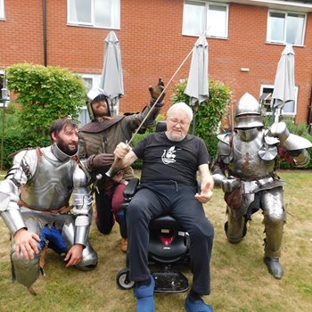Eye care home resident’s knight to remember