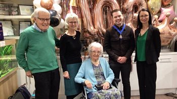 Special guest helps Horley resident celebrate 103rd birthday