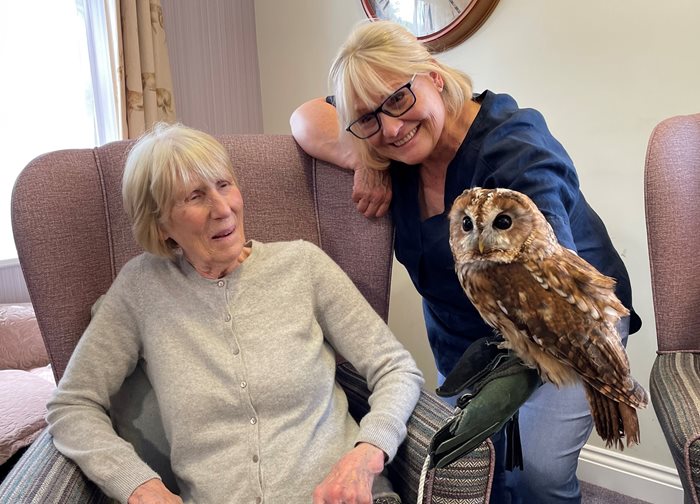 What a hoot! Banbury care home unusual visitors Care UK