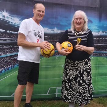 Maidstone care home residents team up with ex-professional footballer for matchday magic