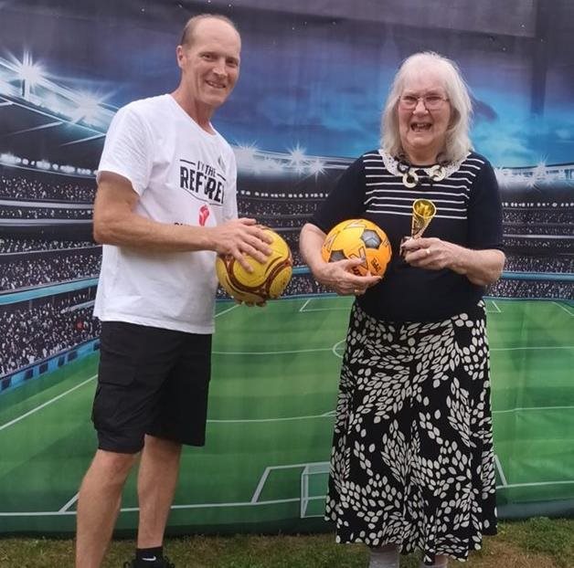 Maidstone care home residents team up with ex-professional footballer for matchday magic