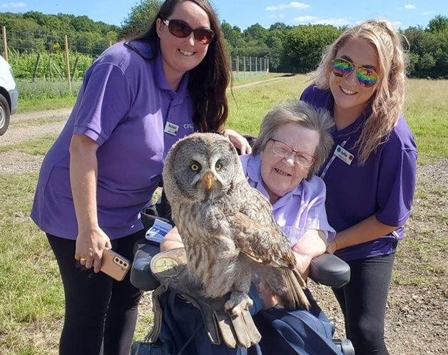 Owl the smiles! Local care home resident completes lifelong wish