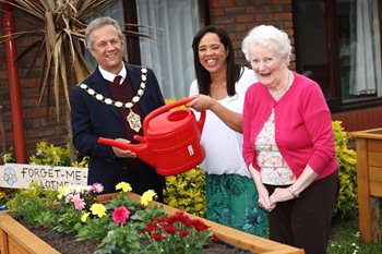 Herb your enthusiasm – Epsom care home residents welcome local Mayor for allotment launch