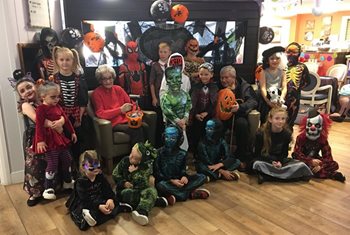 Such a gourd time – care home residents throw Halloween party for local children