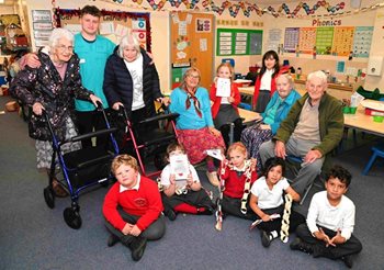 School joins Chichester care home for a journey into Christmas past
