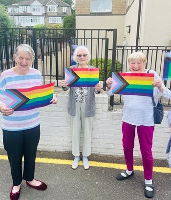 Purley care home flies the rainbow flag for local Pride event