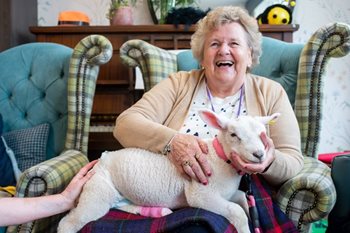 Hopping into spring – animal visit a success at Quorn care home