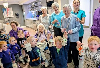 Sway care home residents team up with nursery for DIY project