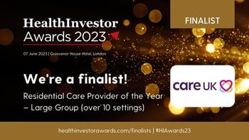 Care UK in the running for the prestigious Health Investor Awards for second year in a row