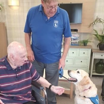 Retired guide dog trainer welcomes four-legged friends to care home