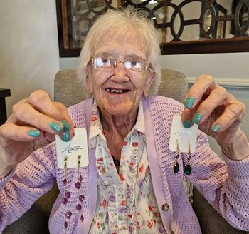 Ear, Ear! Care home resident embraces new look with first-ever ear piercing