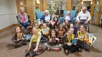 Knebworth care home turns new page with Brownies storytelling visit