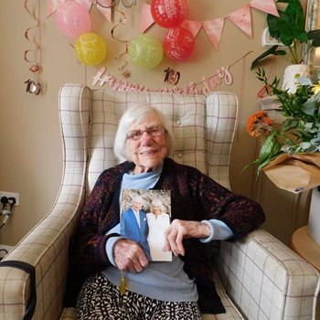 Eye care home resident reveals her secret to reaching centenarian status