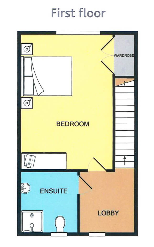First floor: View the floor plan of our cottages to get a feel for the spacious layout and how it could suit your lifestyle.