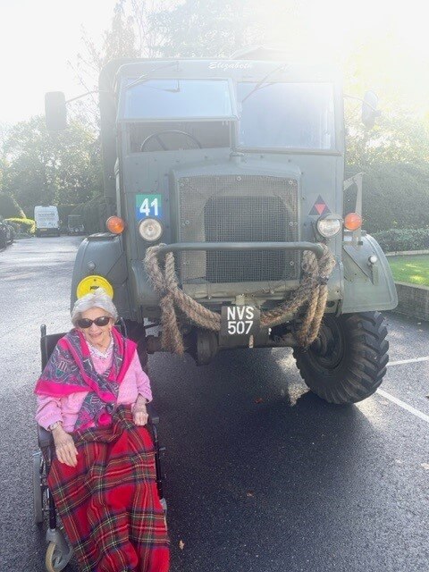 Senior Care Assistant - Liberham Lodge Joan's military vehicle visit