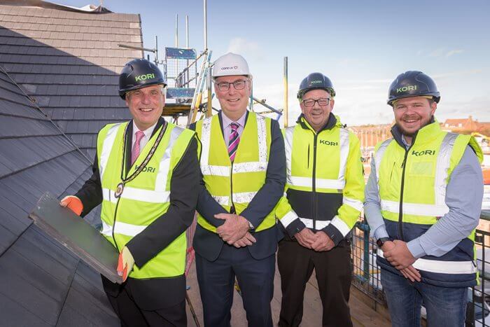 Team Leader Nights - Cuttlebrook Hall topping out with Cllr Adrian Dite