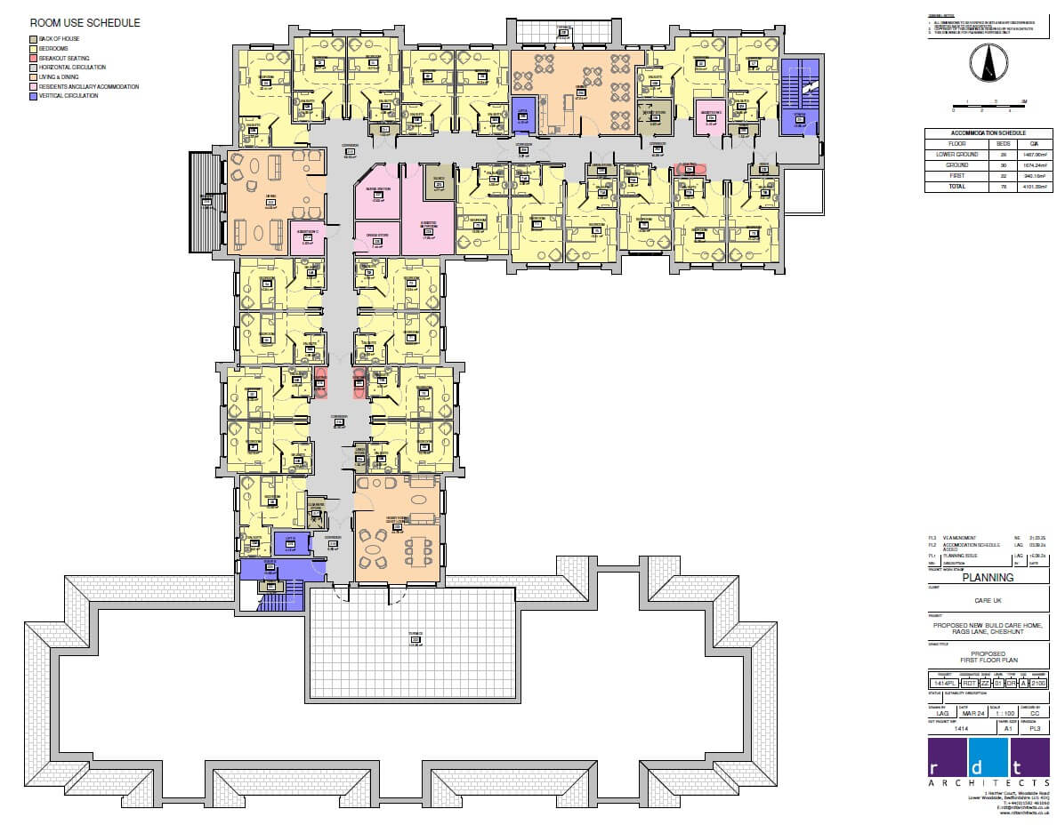 The site plan below shows the proposed first floor layout