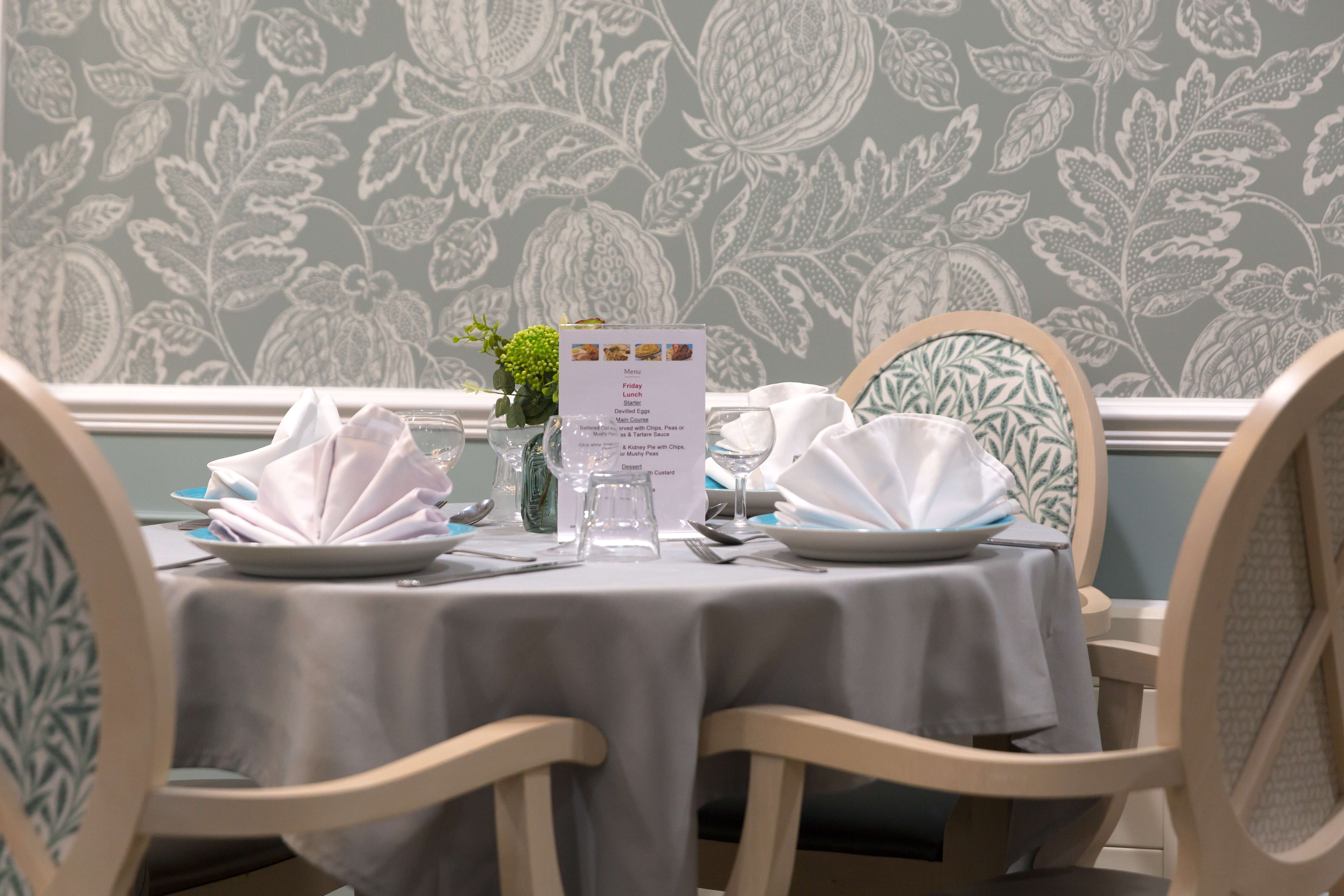 Colne View's beautifully refurbished dining room