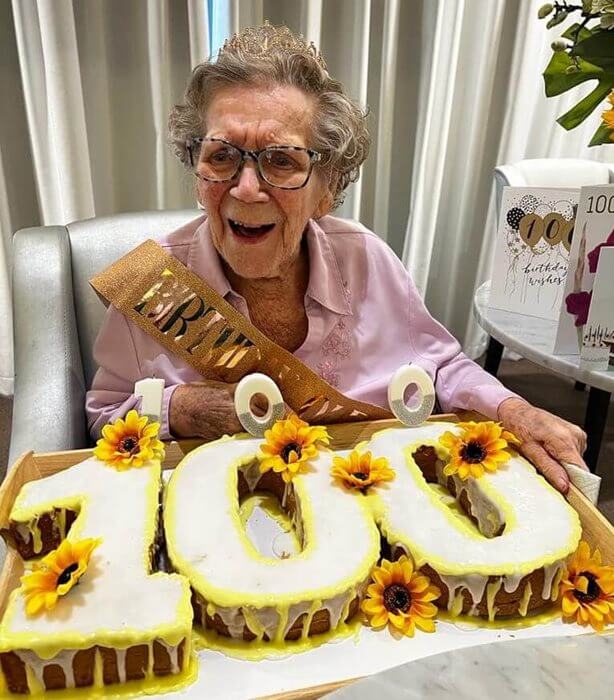 Receptionist - Ridley Manor 100th birthday Pauline