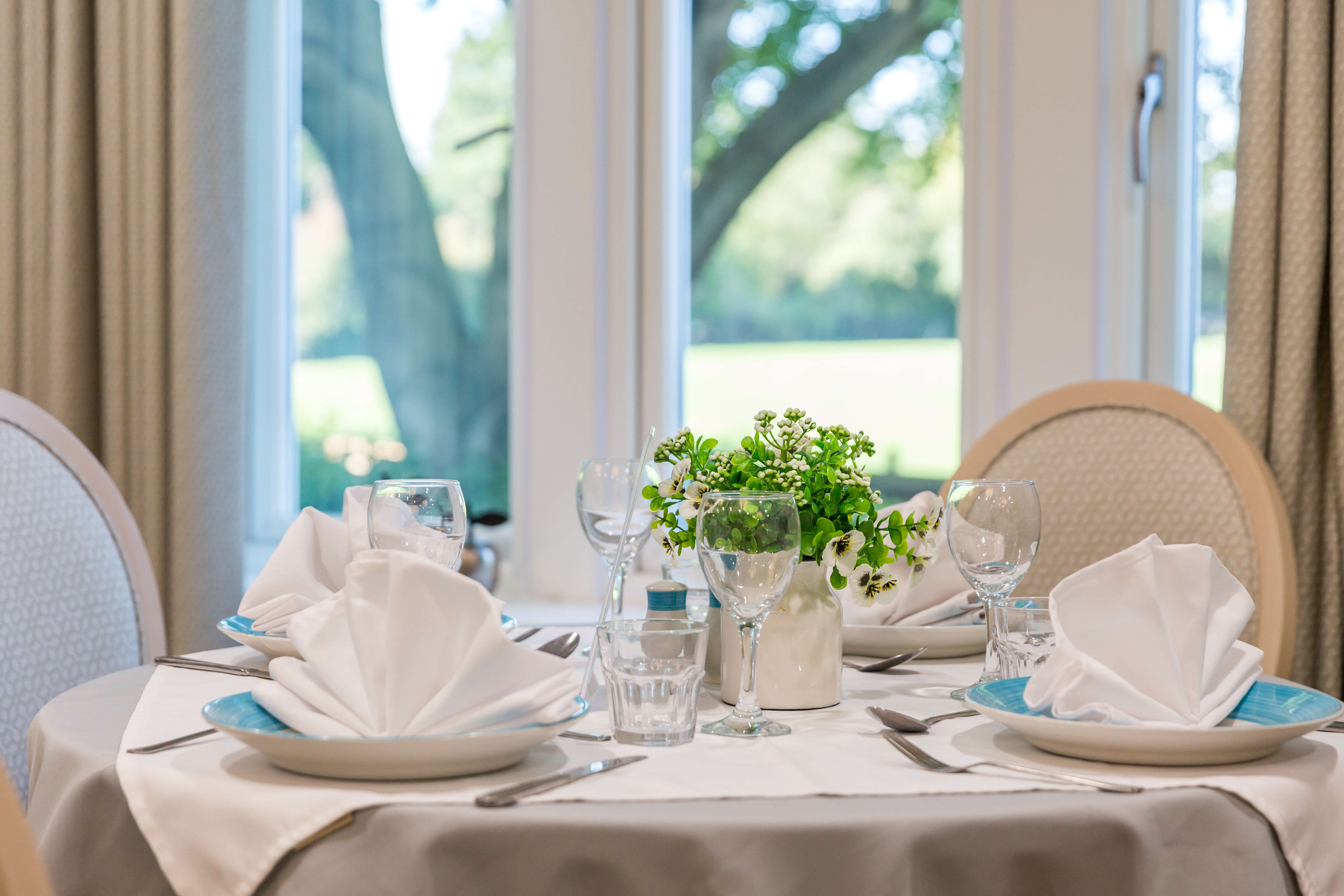 Colne View's beautifully refurbished dining room