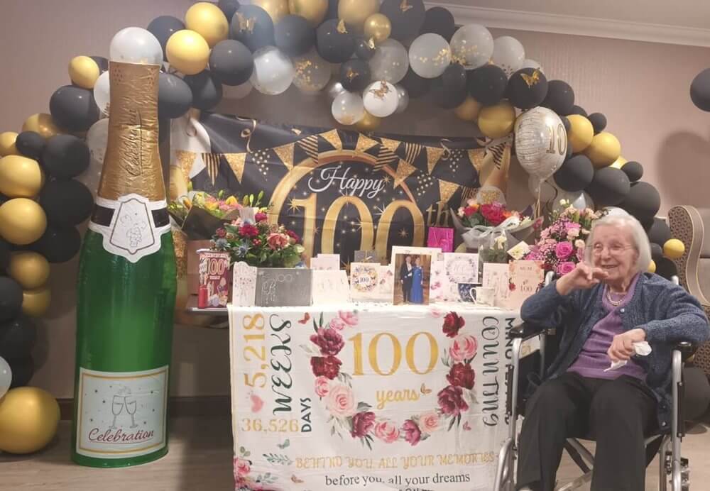 Team Leader Care Nights - Invicta Court Margaret celebrates her 100th birthday