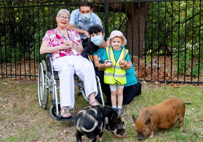 Residents at Ancasta Grove were visited by their younger friends and a herd of four-legged friends for an afternoon of fun.