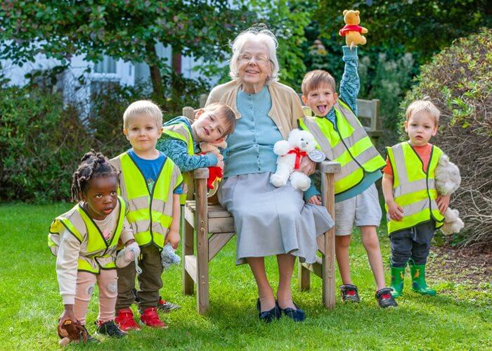 Residents at Sandfields care home enjoyed inviting local nursery children to their home for a bear hunt!