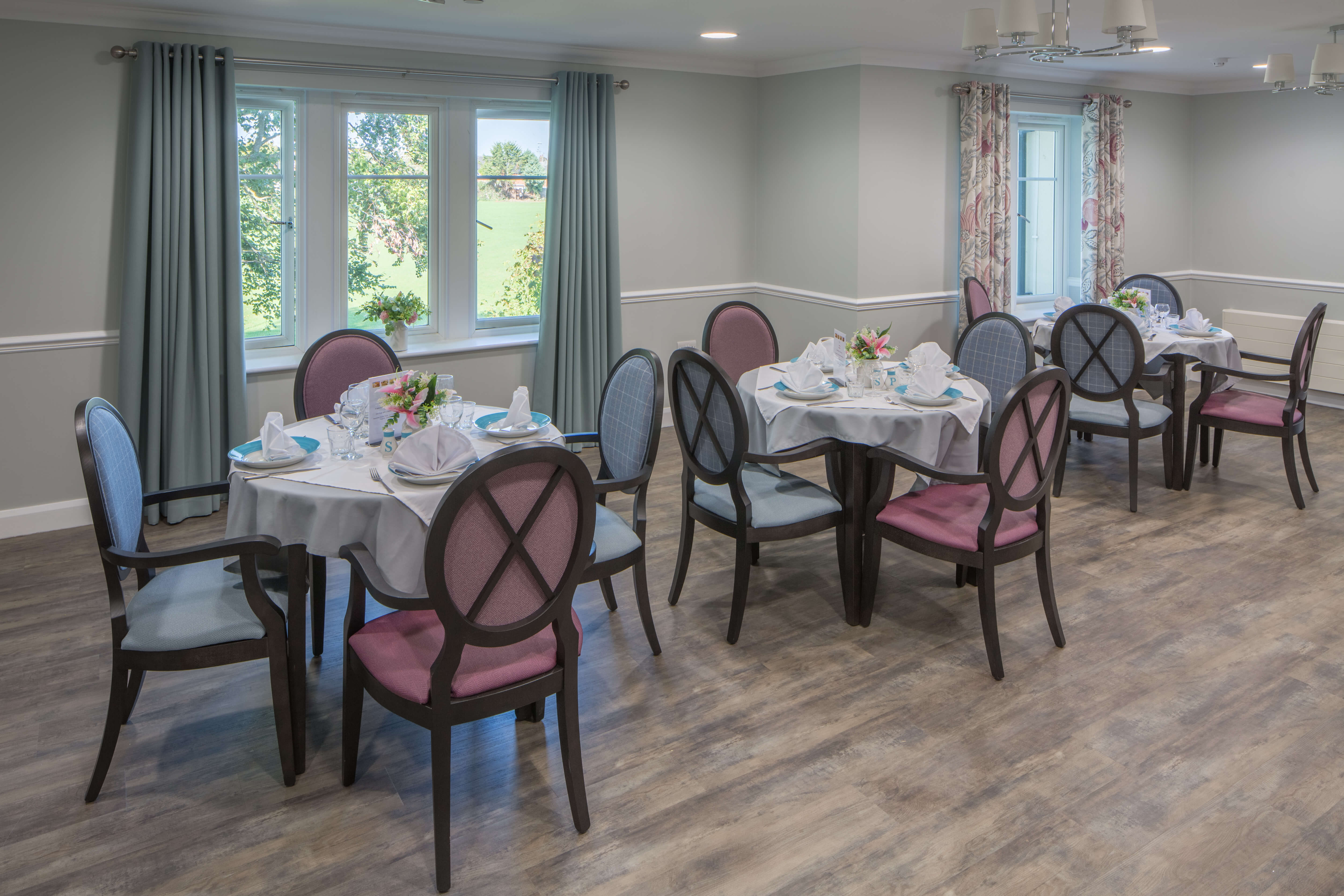 Colne View's beautifully refurbished dining room