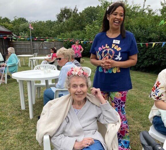 The team and residents at Appleby House enjoying the festival fun