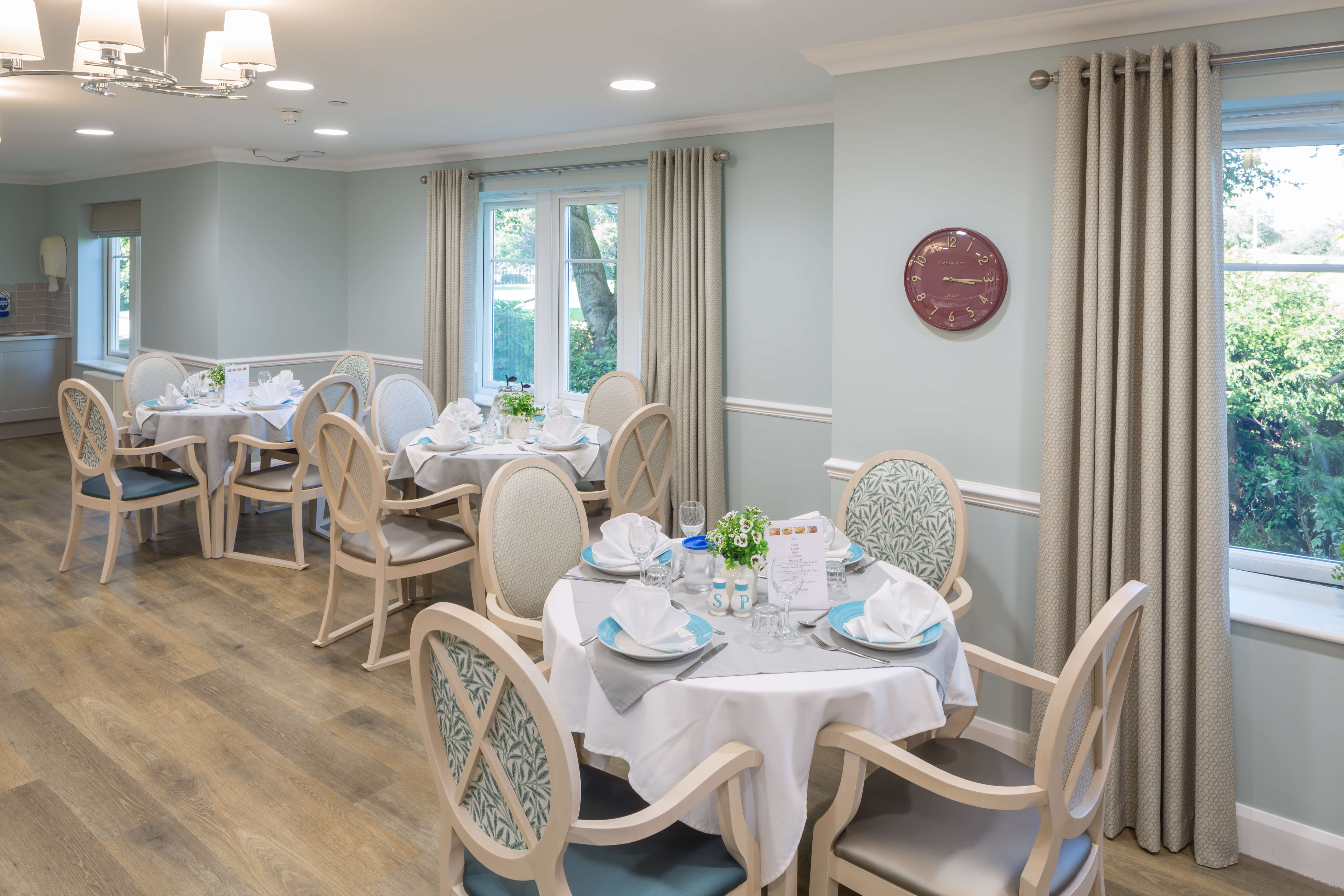 Colne View's beautifully refurbished dining room