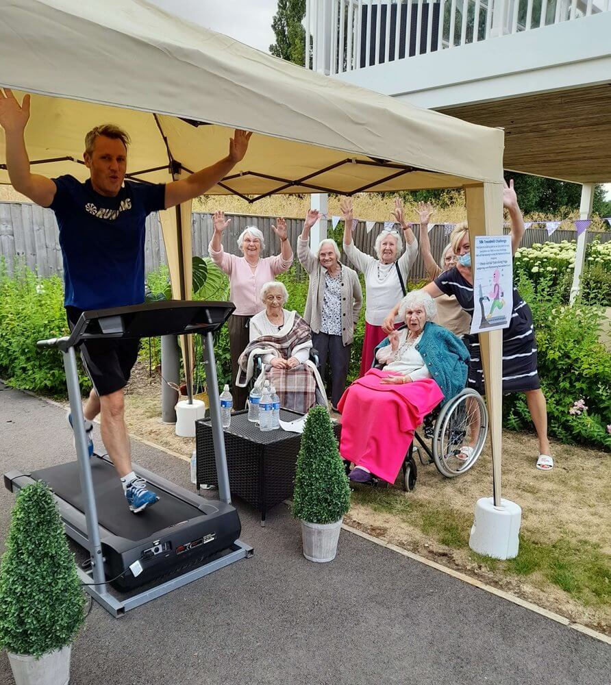 The team at Seccombe Court took part in a 50km treadmill challenge, raising £1,440 for local hospice Katharine House Hospice.